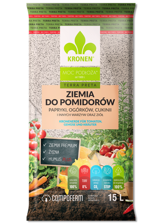 Terra Preta ziemia do pomidorów, papryki, ogórków 15l Kronen